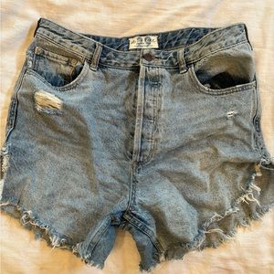 Free people high waist denim shorts